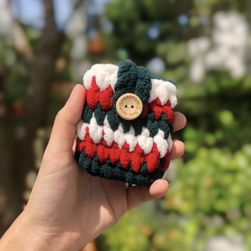 Case airpods bằng len nhung mềm/Vỏ bảo vệ airpods handmade bằng len Gen xyz