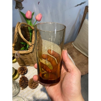 Ly thuỷ tinh giáng sinh màu hổ phách 330ml