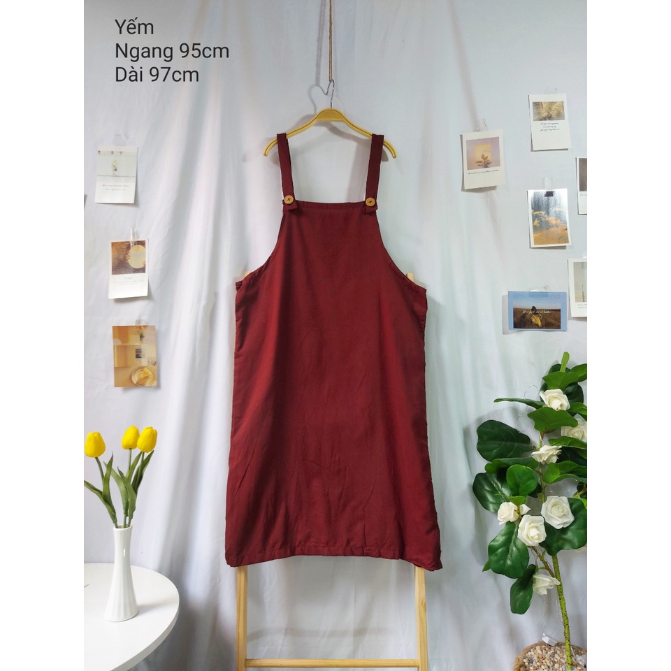 (Ảnh thật) Yếm thô mềm, màu đỏ đô