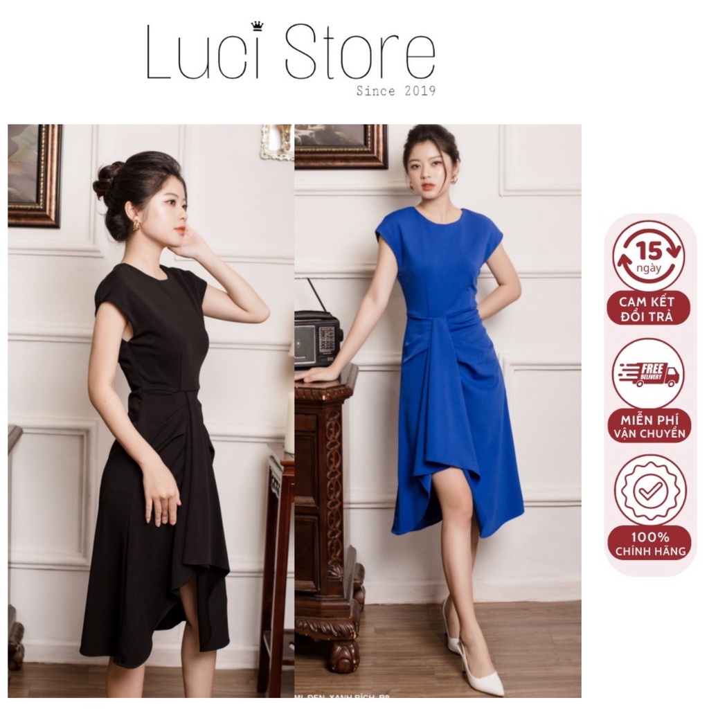 (Hàng có size) Đầm thiết kế dự tiệc thun cao cấp phom ôm body nhúng che bụng tay ngắn cực sang cho bạn nữ đi tiệc