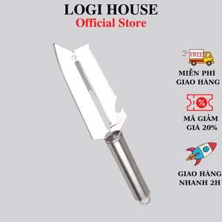 Dao bào inox chuyên gọt rau củ không gỉ, siêu bén, an toàn có móc treo, kiêm dụng cụ mở hộp