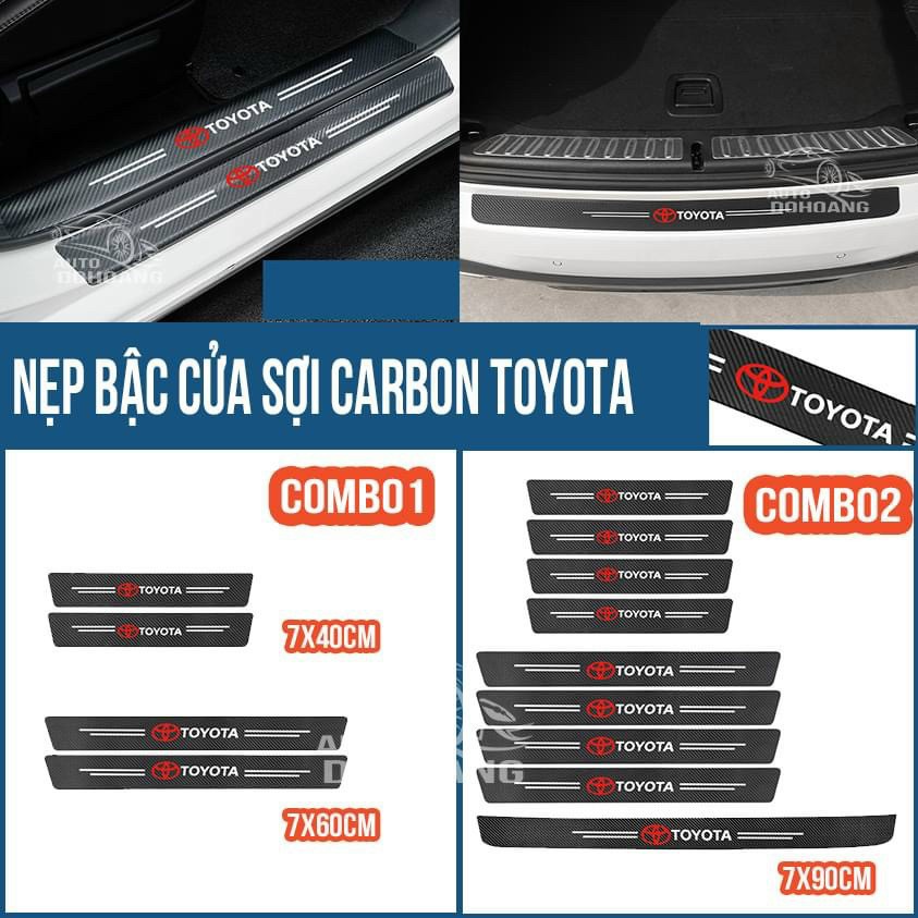 Nẹp dán vân carbon chống trầy xước bậc cửa, bậc cốp sau ô tô có đủ các hãng xe