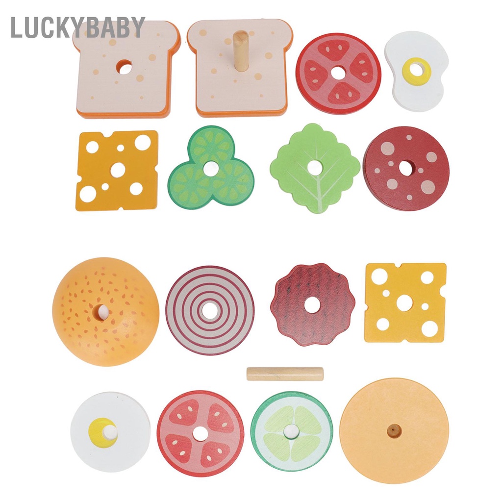 Bộ đồ chơi hamburger - Bằng Gỗ Hình Dạng Dễ Thương Cho Trẻ Em - HILUCKYBABY