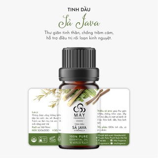 Tinh dầu Sả Java thiên nhiên thơm phòng May Fragrance | Kiểm nghiệm GC - MS