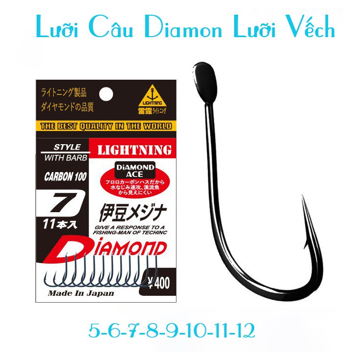 Lưỡi Câu Cá DIAMOND Nhật Bản Giá Rẻ Tuyệt Đối CÓ Ngạnh