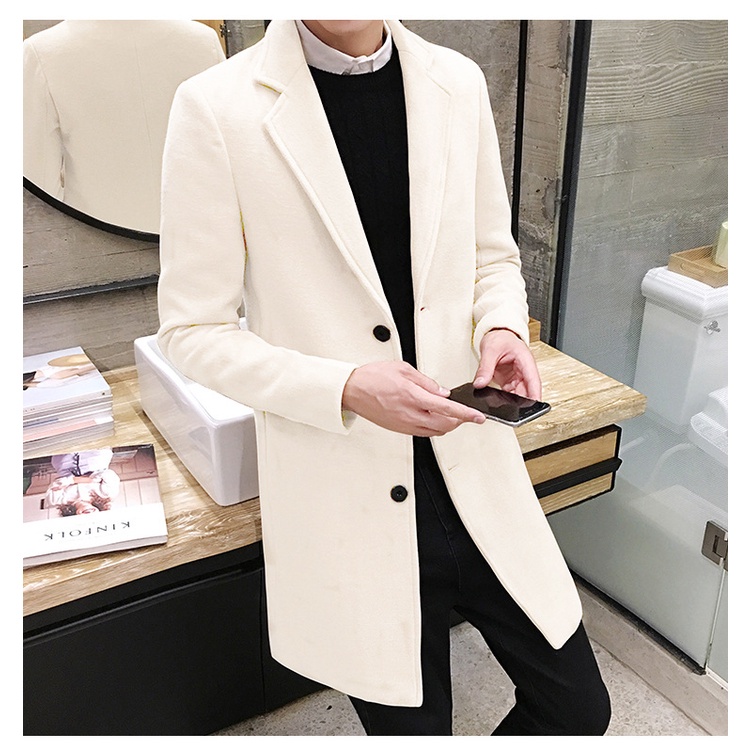 Áo Khoác Dạ - Mangto Nam Dáng Dài Trơn Nhìn Đơn Giản & Lịch Lãm Với Chất Dạ Đẹp Và Dày Dặn