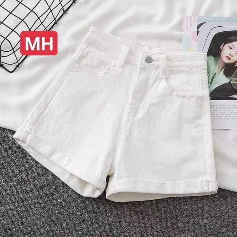 quần đùi kaki lật lai lưng cao có túi hai bên lên dáng siêu đẹp
