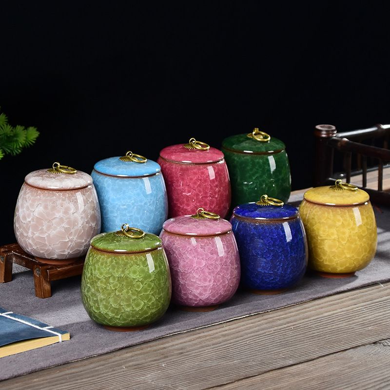 Hũ Đựng Trà Mini Bằng Gốm Sứ Màu Tím Cát Mịn Kích Thước Nhỏ Phong Cách Đức Có Thể Mang Theo