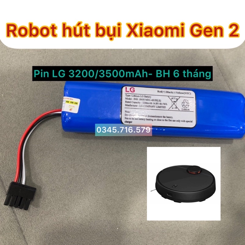 Pin LG 3200/3500mAh( BH 6 tháng) Nâng cấp cho pin Robot hút bụi Xiaomi Gen 2