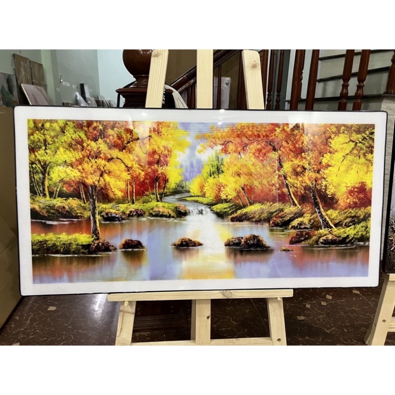 Tranh Treo Tường Phòng Ngủ đầu Giường Khách Sạn Nhà nghỉ Khách Hươu Nai Rẻ Quạt Thiên Nga tráng gương Decor