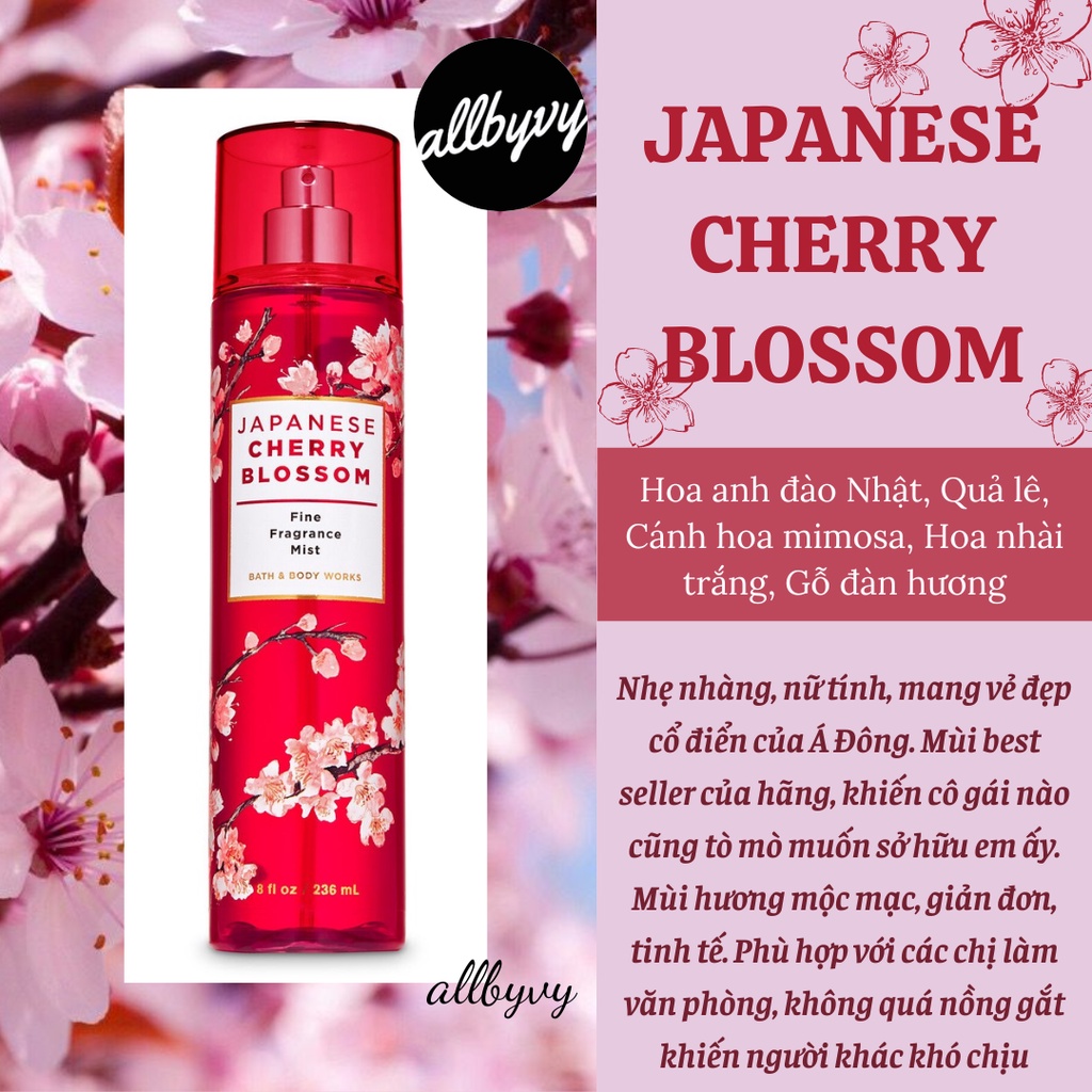 Allbyvy| Set xịt thơm body mist mix 5 mùi BEST SELLER