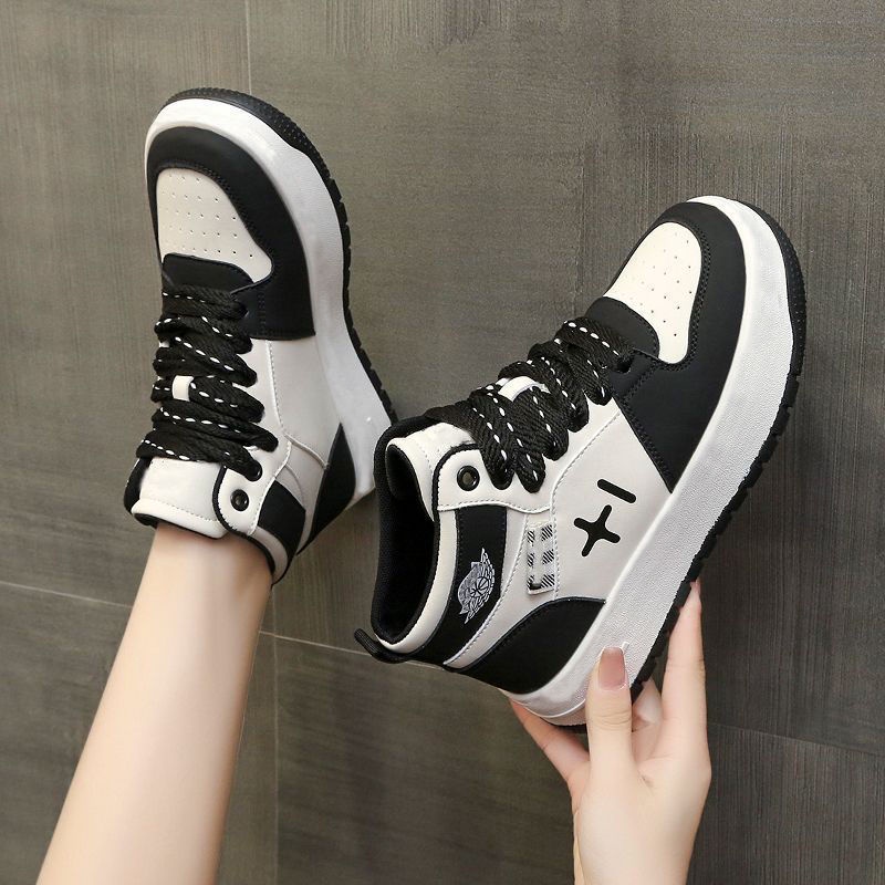 Hàng Có Sẵn Giày Thể Thao Đế Dày Cổ Cao Màu Trắng Thời Trang Đường Phố Bán Chạy Nhất Mùa Thu Cho Nữ