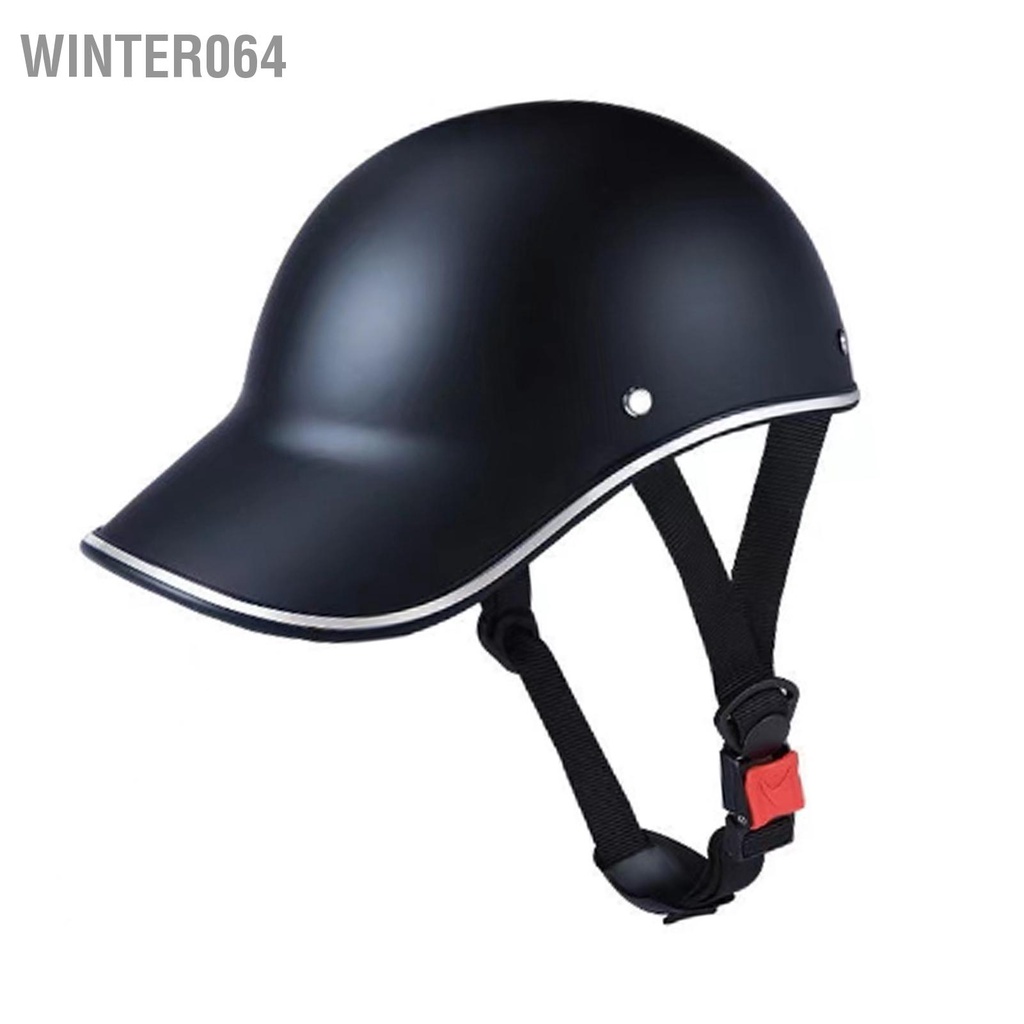 Xe Máy Mũ Bảo Hiểm Phong Cách Bóng Chày Cứng Thoáng Khí Có Thể Điều Chỉnh Nhựa ABS Nhẹ Màu Đen Winter064