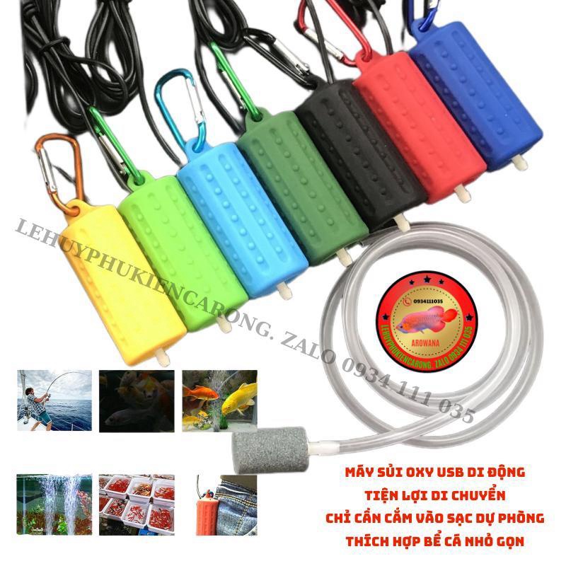 Máy Sủi Oxy USB Mini Siêu Êm Nhiều Màu - Tiện Lợi Đa Chức Năng Cổng Sạc 5v 1 Vòi