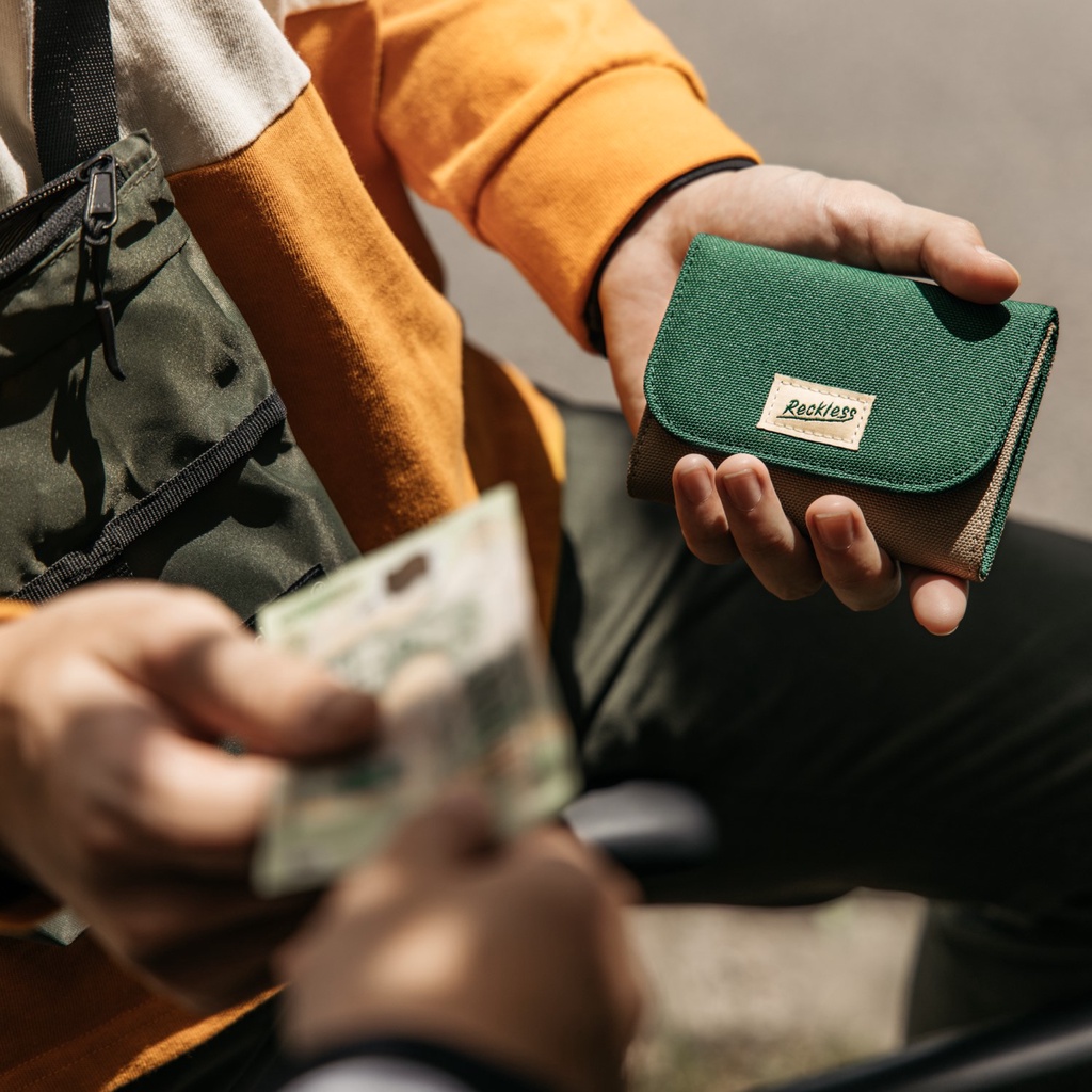 Ví Vải Nam Nắp Gập Màu Trơn Reckless - Claire Wallet - Vải Polyester Canvas Kháng Nước