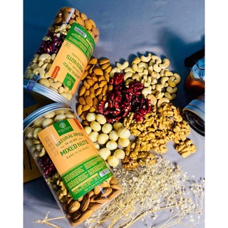 Mix hạt dinh dưỡng 5 loại: hạnh nhân, macca, óc chó vàng, óc chó đỏ, hạt điều - 500gr