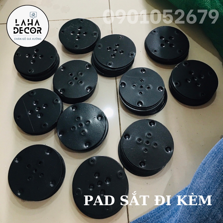 > Combo 4 chân dài 15cm. Dùng làm chân tủ, chân bàn,... - Tặng PAD Sắt chất lượng gắn