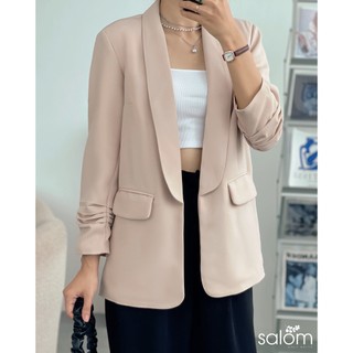 Áo Vest - Blazer nhún xắn tay cách điệu dáng suông 2 lớp _ Shp02