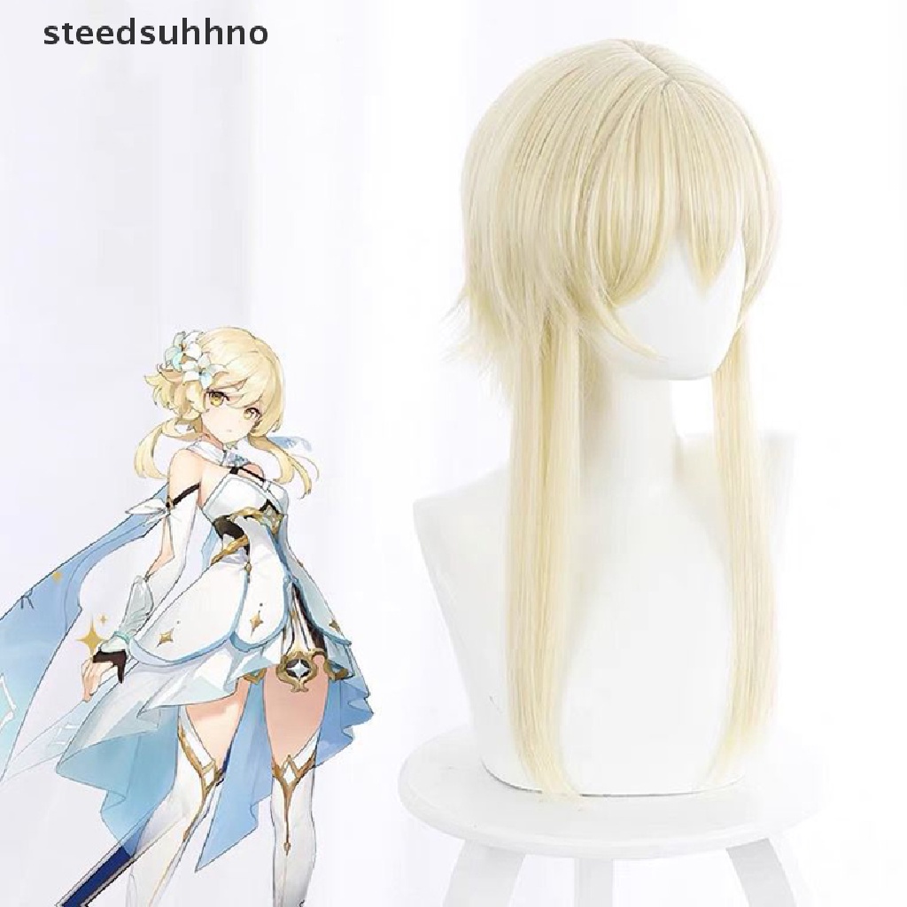 Tóc Giả Chịu Nhiệt Màu Vàng Dùng Hóa Trang Nhân Vật Lumine Aether Trong Anime Genshin Va Chạm hhno