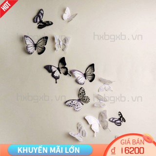 Miếng Dán Tường Trang Trí Hình Bướm 3d Độc Đáo
