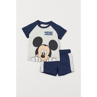 Bộ cotton cộc mickey H.M Baby 4m-4y