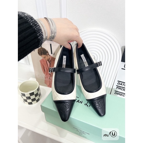 Giầy Bệt Mũi Nhọn Trắng Đen Full Size 35-39  -  By Anh Dinh Phuong