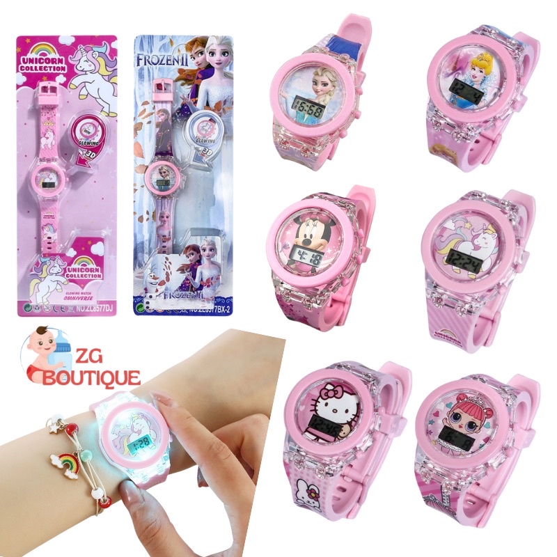 Đồng hồ trẻ em, đồng hồ elsa, ngựa pony, công chúa, búp bê cho bé gái từ 1 đến 10 tuổi ZG Boutique
