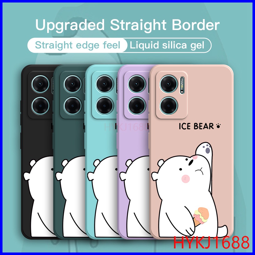 Ốp lưng Redmi 10 2022 5G Ốp Điện Thoại tpu Silicon Hình Gấu Và Mũ Cho Redmi 10 5G 2022 HBX