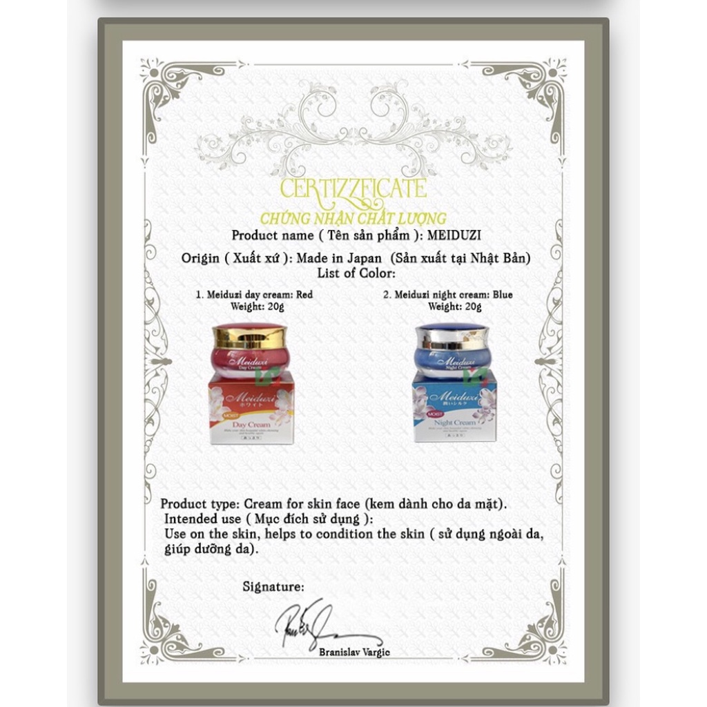 Kem Dưỡng Da Và Mờ Nám Meduzi Chính Hãng