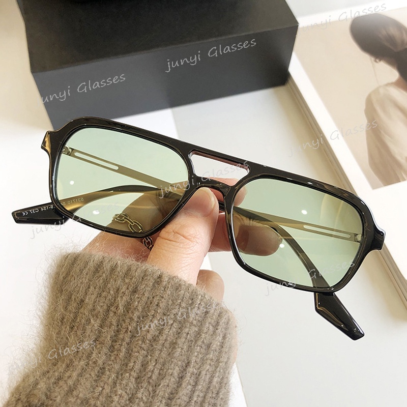 Kính Mát Gọng Vuông Kim Loại Nhỏ Nhắn Nhiều Màu Sắc Phong Cách Hàn Quốc Dành Cho Nam Nữ