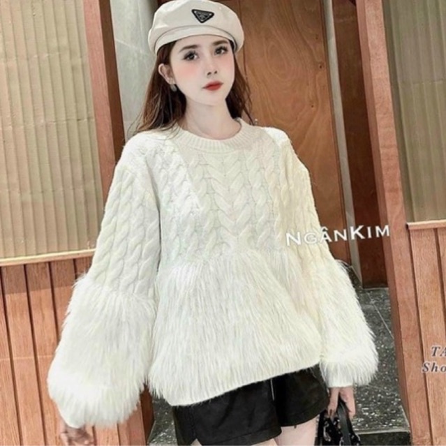 Áo len tay lông mềm mịn hàng Quảng Châu cực xinh