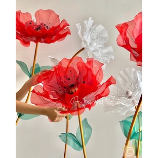 1 Trụ hoa poppy đỏ 1.5m