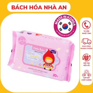Khăn giấy ướt mini helo bebe 20pcs made in korea