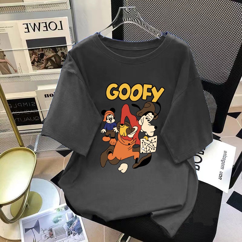 Áo thun FASHMILY 100% cotton tay ngắn dáng rộng phong cách thời trang Hàn Quốc mới 2023