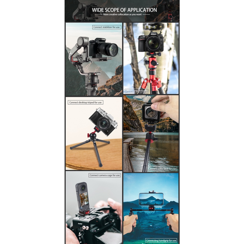 Đế Gắn Máy Ảnh DSLR Tháo Lắp Nhanh Cho Gopro Hero 11 Insta360 for OSMO Action 3 Với Chân Đế 1 / 4 "