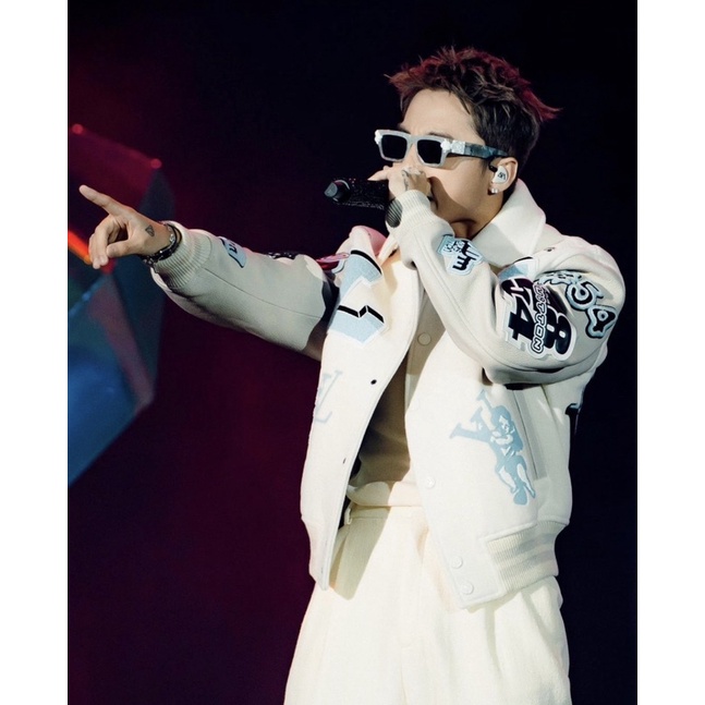 Áo khoác Varsity LV cao cấp phối tay da lót bông