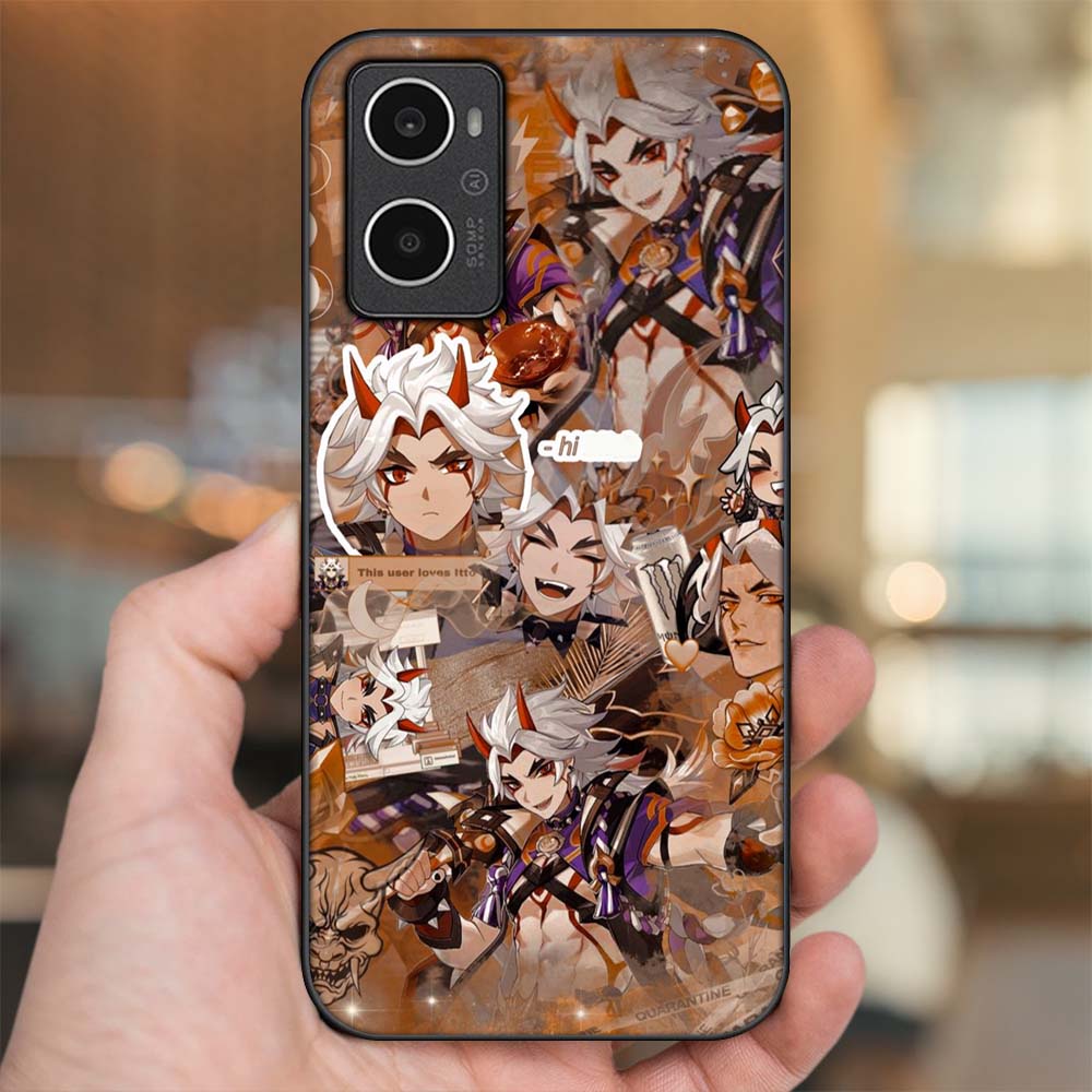 Ốp lưng Oppo A96 4G viền đen in hình Arataki Itto Genshin Impact