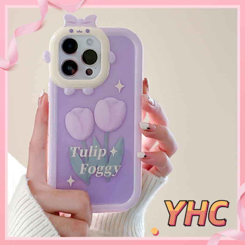 Ốp iPhone Vỏ điện thoại di động của quái vật nhỏ hoa tulip tươi 6 / 6S / 6splus / se / 7 / 7plus / 8 / 8plus / X / xs / xsmax / 11 / 12 / 13 / 14  pro max-6001