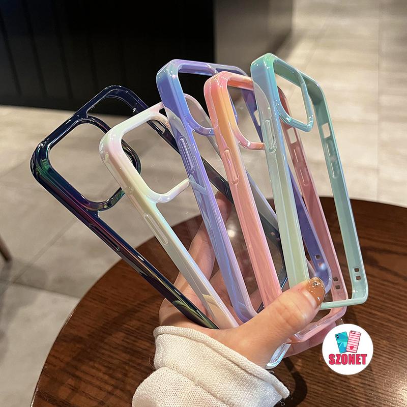 Ốp Điện Thoại Cứng Trong Suốt Viền Laser Lỗ Lớn Chất Lượng Cao Cho iPhone 14 13 12 Pro Max