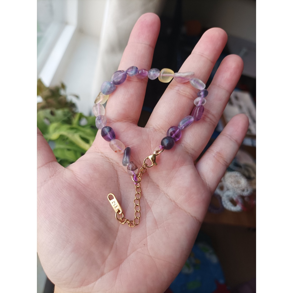 Lắc Tay Hạt Đá Thô Móc Cài