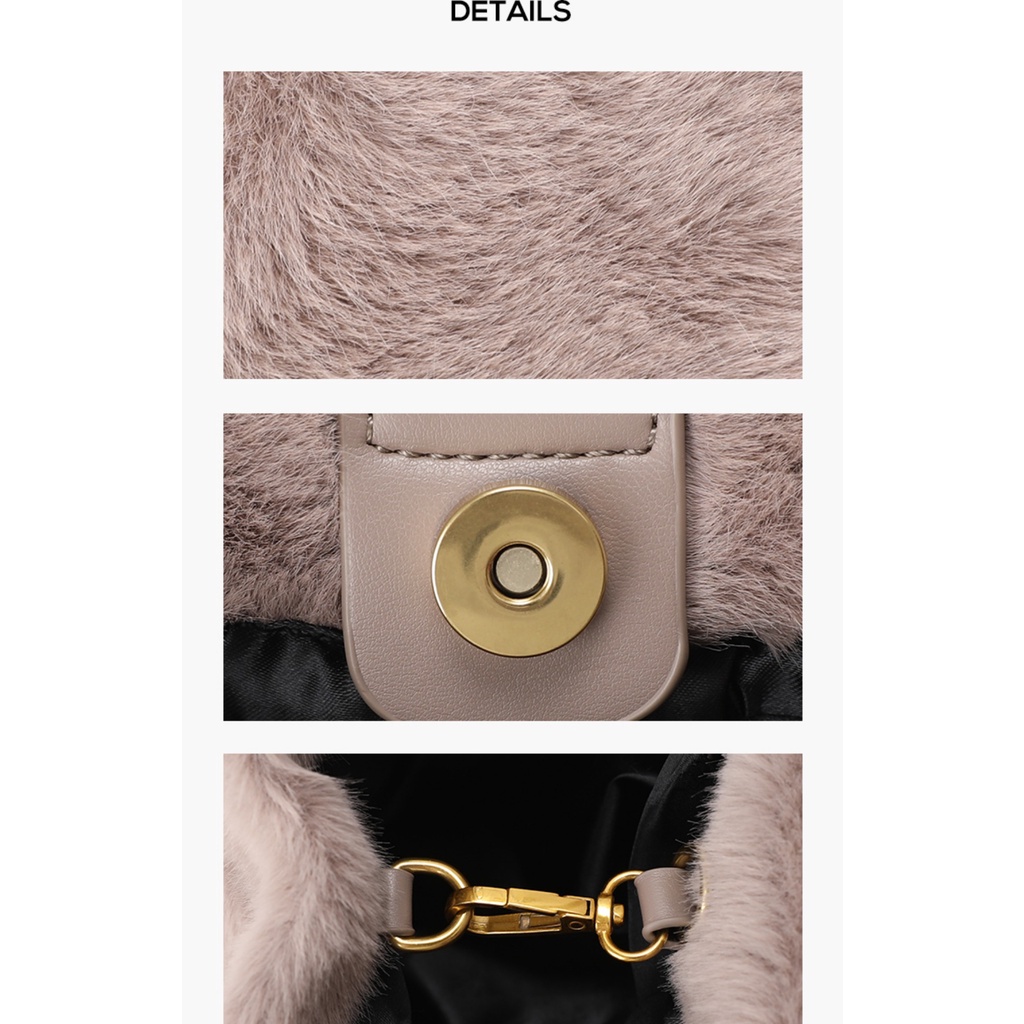 Túi Xách Lông Nhung Thời Trang Thu Đông Phong Cách Nhật Hàn Dành Cho Nữ