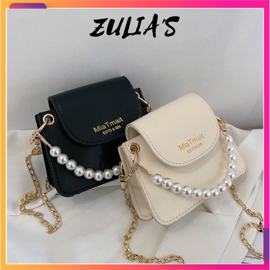 Túi xách nữ đeo chéo đi chơi phong cách hàn quốc phối dây ngọc MiaT Zuliashop8386