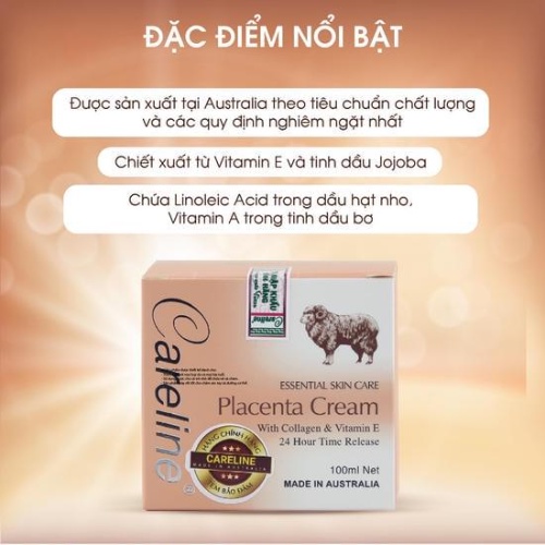 Kem dưỡng trắng da nhau thai cừu Careline úc 100g, dưỡng ẩm, cung dưỡng chất cho da, chống lão hoá, Samcosmetics2017