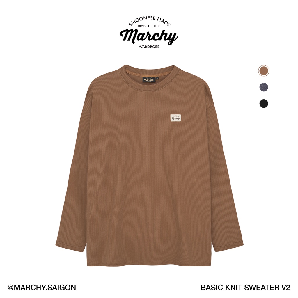 MARCHY - Basic Knit Sweater V2 - Áo len tay dài