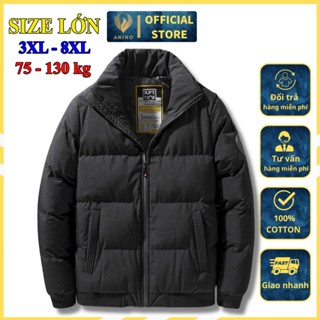 Áo Khoác phao big size nam trần bông Cao cấp, Siêu Ấm, Dày Dặn, Thiết Kế cho người béo, mập từ 80-130kg