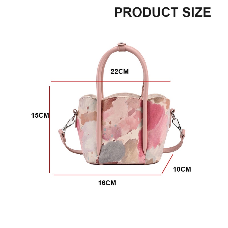 Mischa Túi Đeo Chéo Vai Bằng Da PU Họa Tiết Cánh Hoa Thời Trang Kiểu Pháp Dễ Phối Đồ