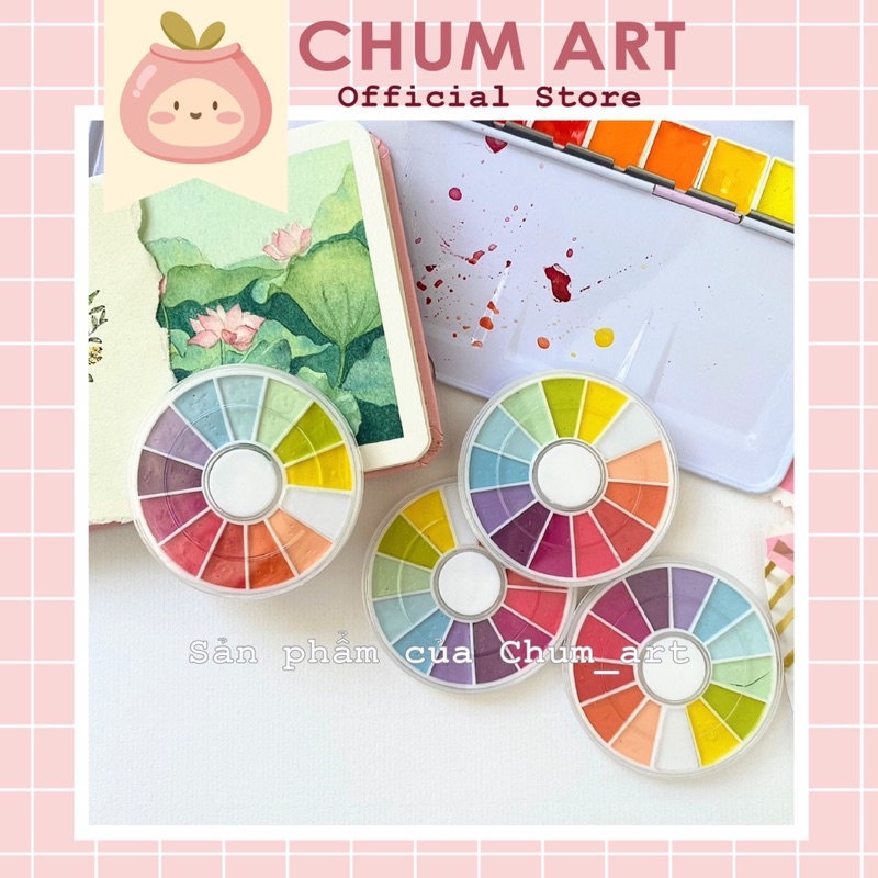 Chum art Bộ pocket màu nước tone pastel maries dạng gouache tone đặc biệt