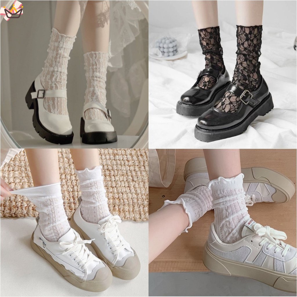 Vớ Ren Cổ Cao Phổ Biến Phong Cách Hàn Quốc ruiyan MM