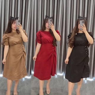 Đầm tay rút eo đính cườm bigsize Kim Ngân từ 50kg đến 100kg (M/L/XL/XXL)