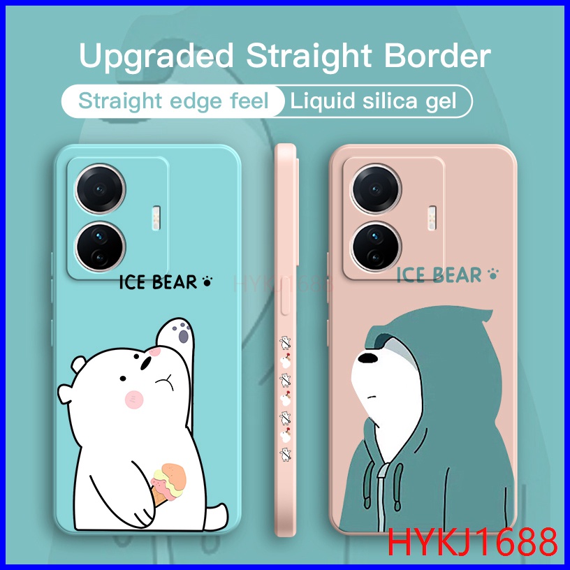 Ốp lưng Vivo T1 5G Ốp Điện Thoại tpu Silicon Hình Gấu Và Mũ Cho Vivo T1 5G HBX
